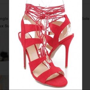Liliana x Red Lace Up Heels